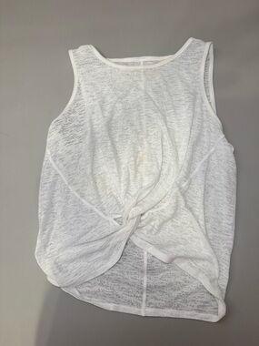 Lululemon White Twist-Front Sleeveless Tank Top
